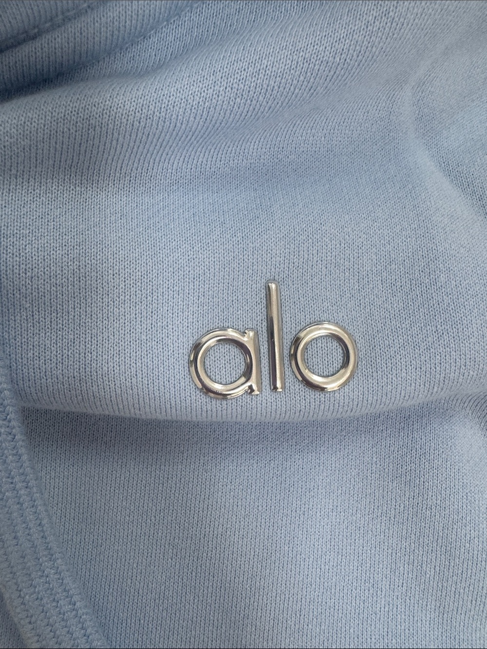 ALO Yoga Men's Light Blue Pullover Hoodie - Picture 2 of 2